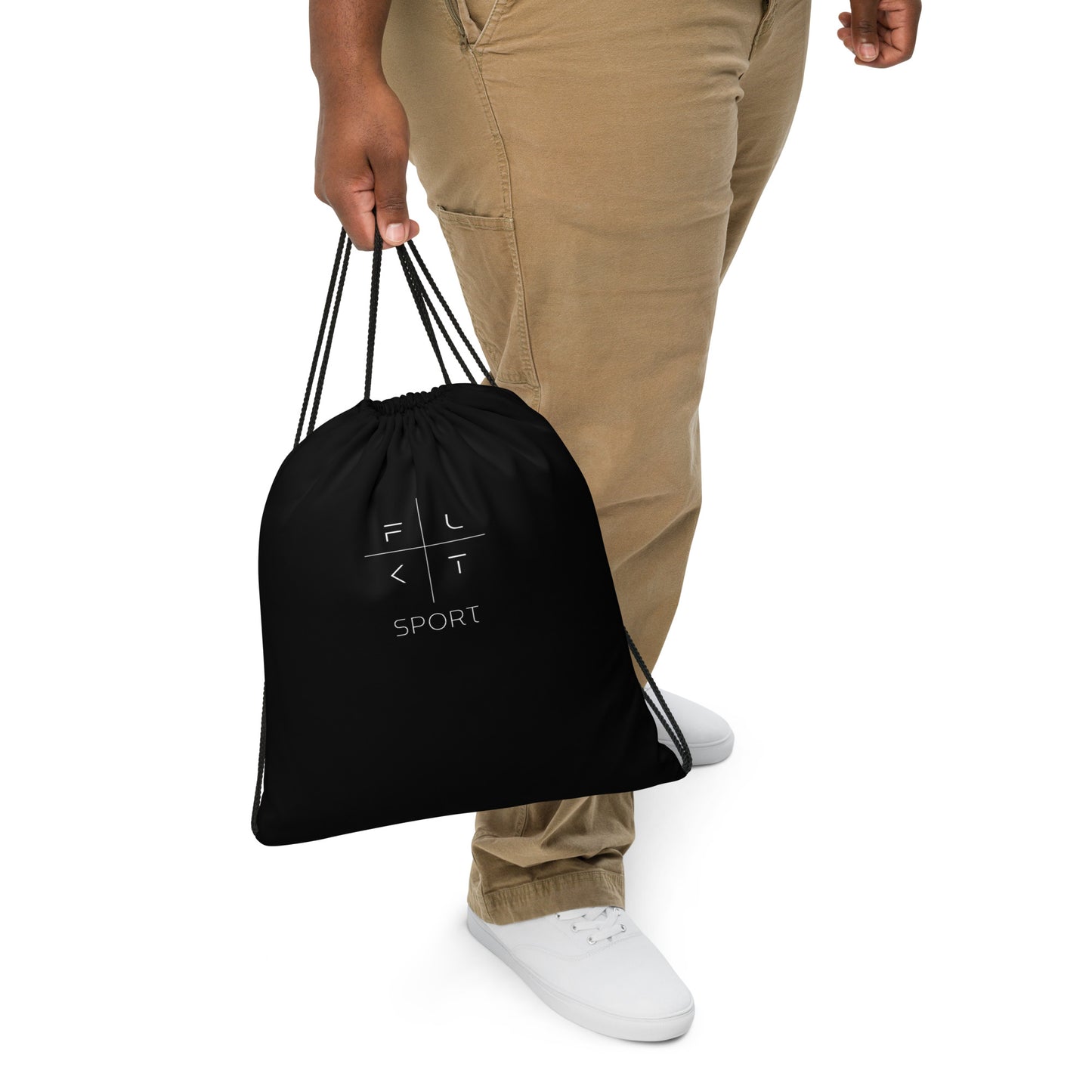 FLAKOUT Sport Unisex Drawstring Bag - Black - FLAKOUT