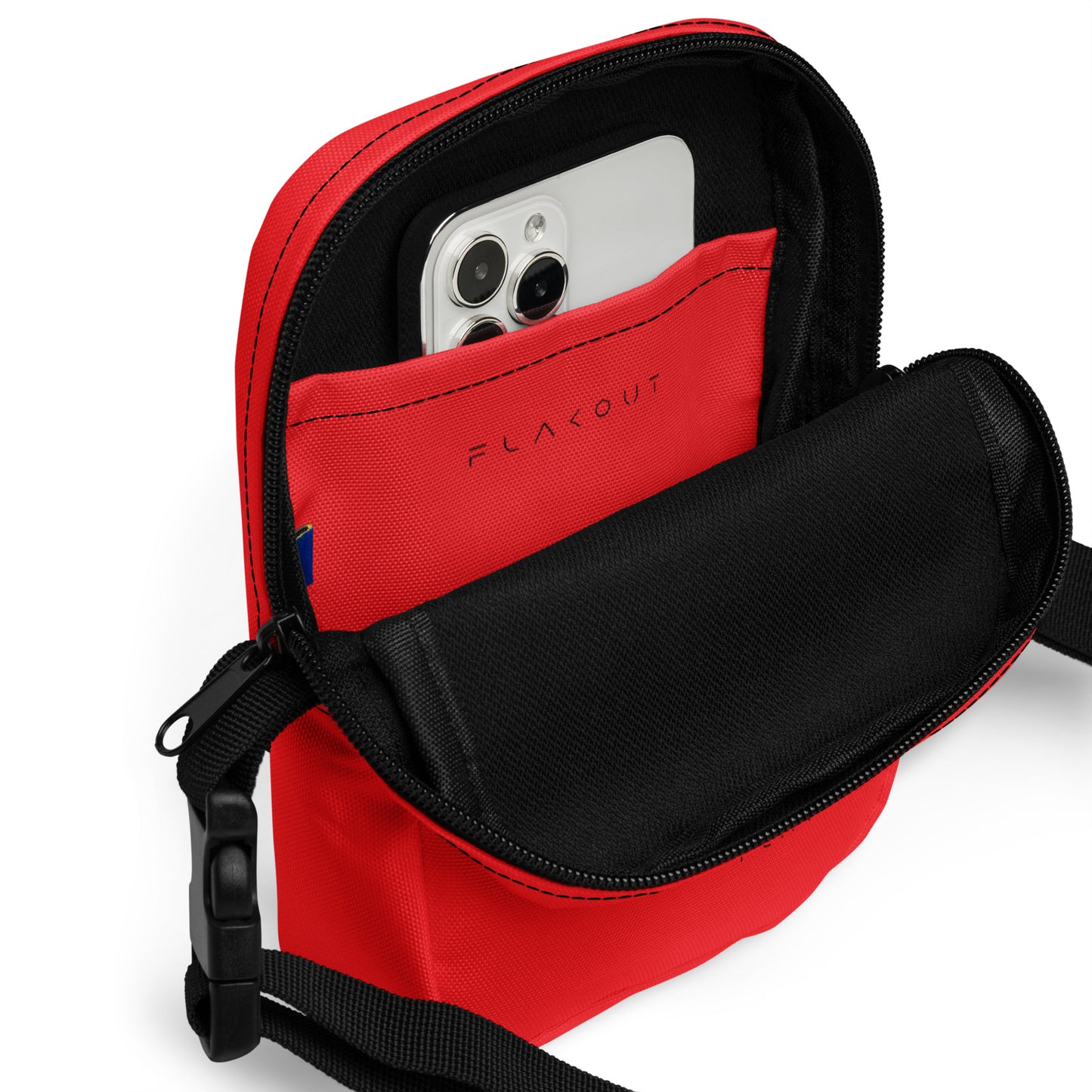 Unisex Water-resistant Crossbody Bag - Red - FLAKOUT