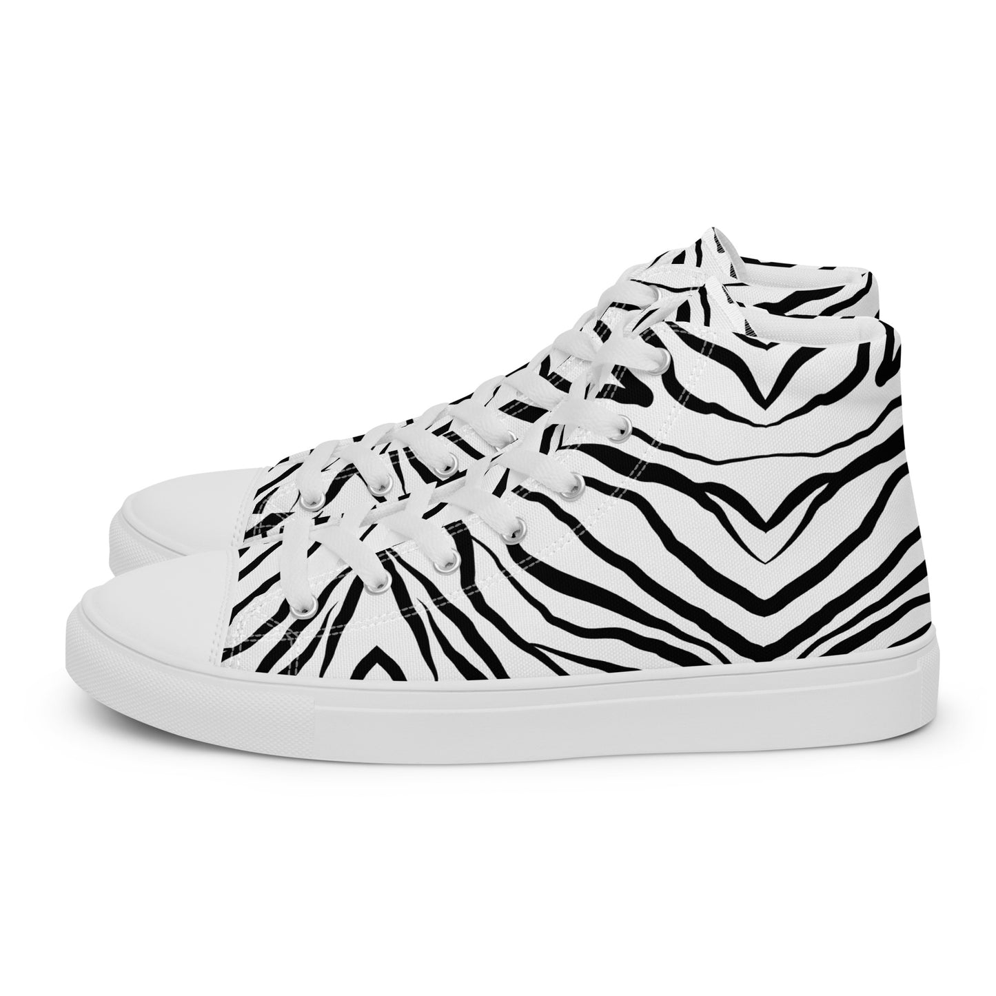 Striped Zebra Vibrance Men’s High Top Canvas Shoes - FLAKOUT