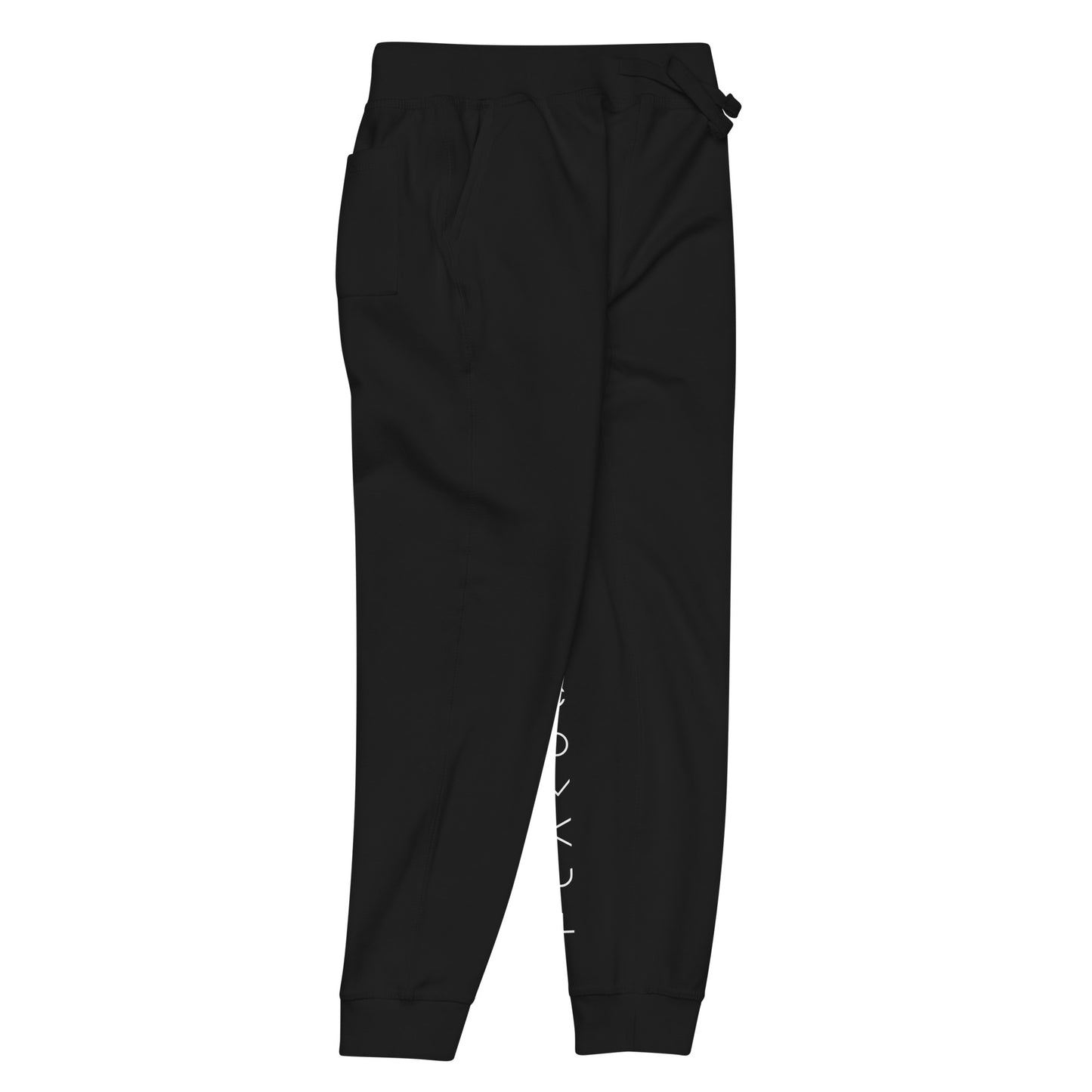 FLAKOUT Logo Back Leg Unisex Fleece Sweatpants - Black - FLAKOUT