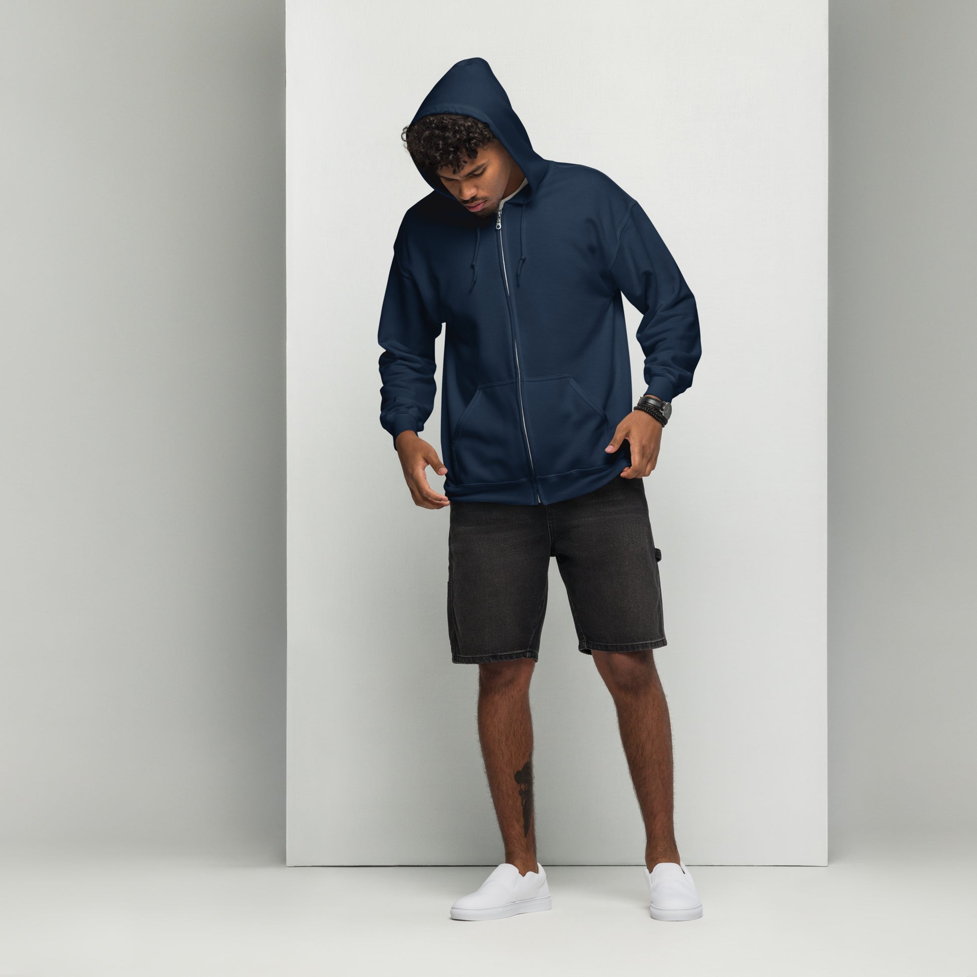 Nebuluxe Brilliance Heavy Harmony Fusion Zip Hoodie - Navy - FLAKOUT