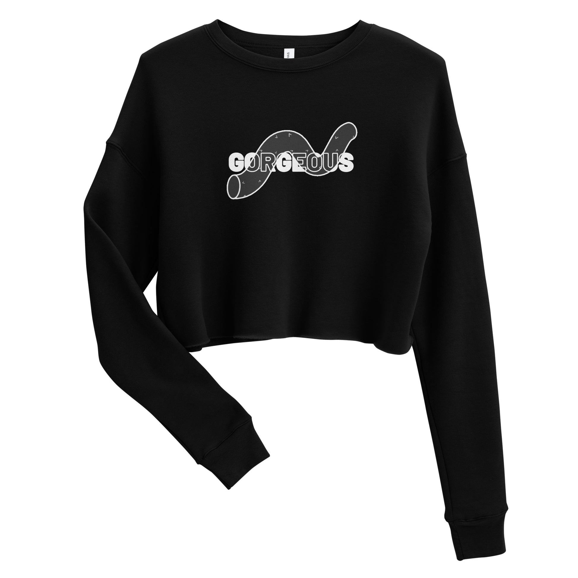 Gorgeous Opullent Allure Women's Crop Sweatshirt - Black - FLAKOUT