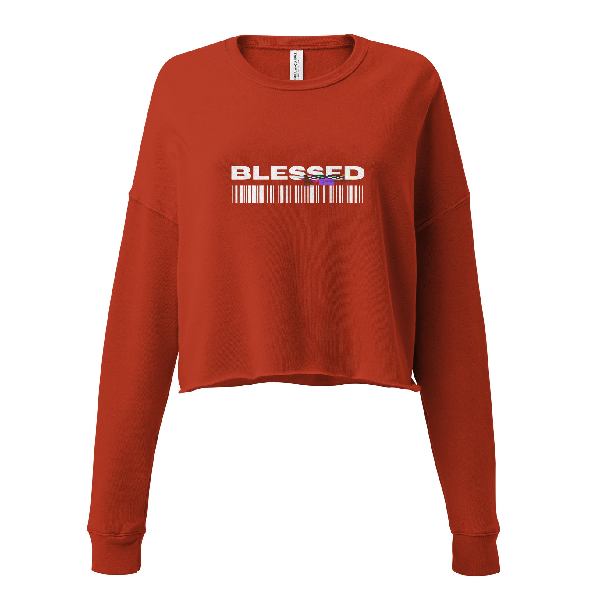 Divine Grace Blessed Women's Crop Sweatshirt - Brick - FLAKOUT