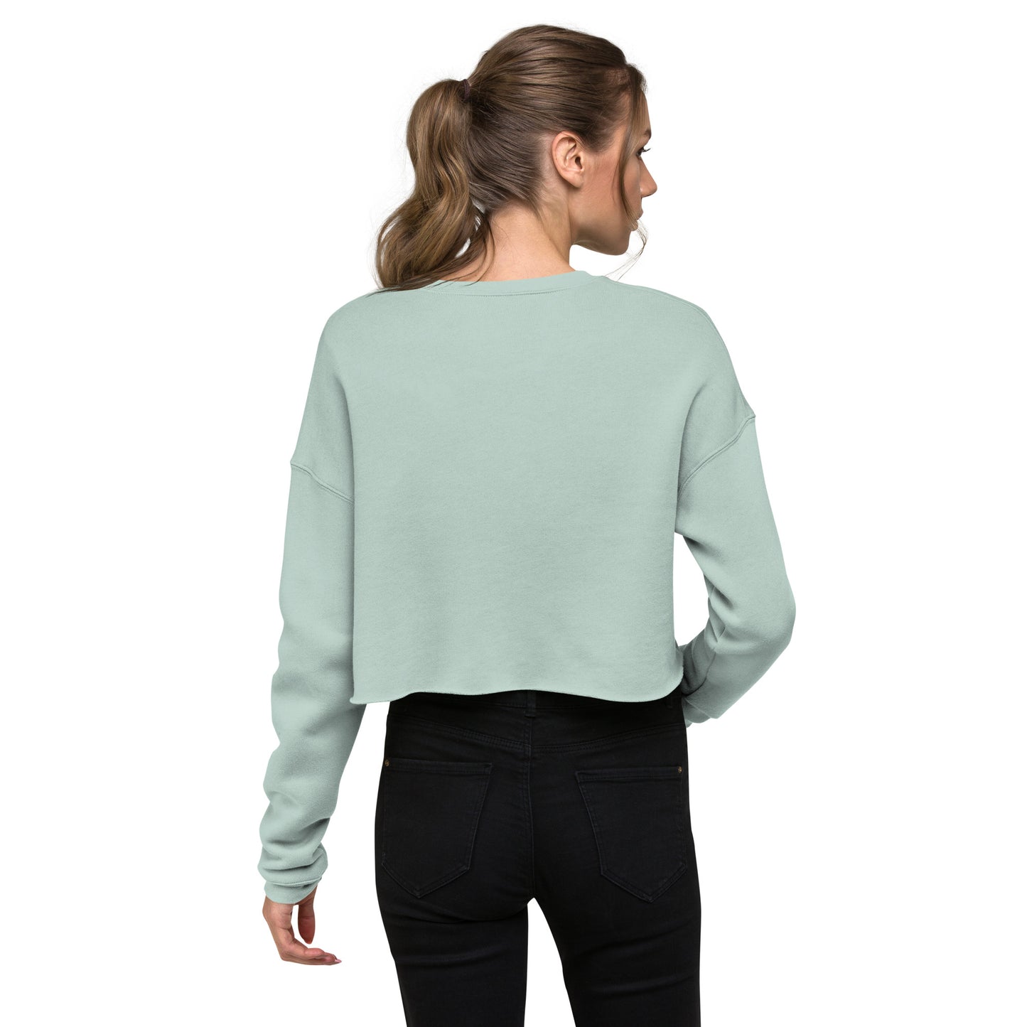 Violet Veil Of Oblivion Women's Crop Sweatshirt - Dusty Blue - FLAKOUT