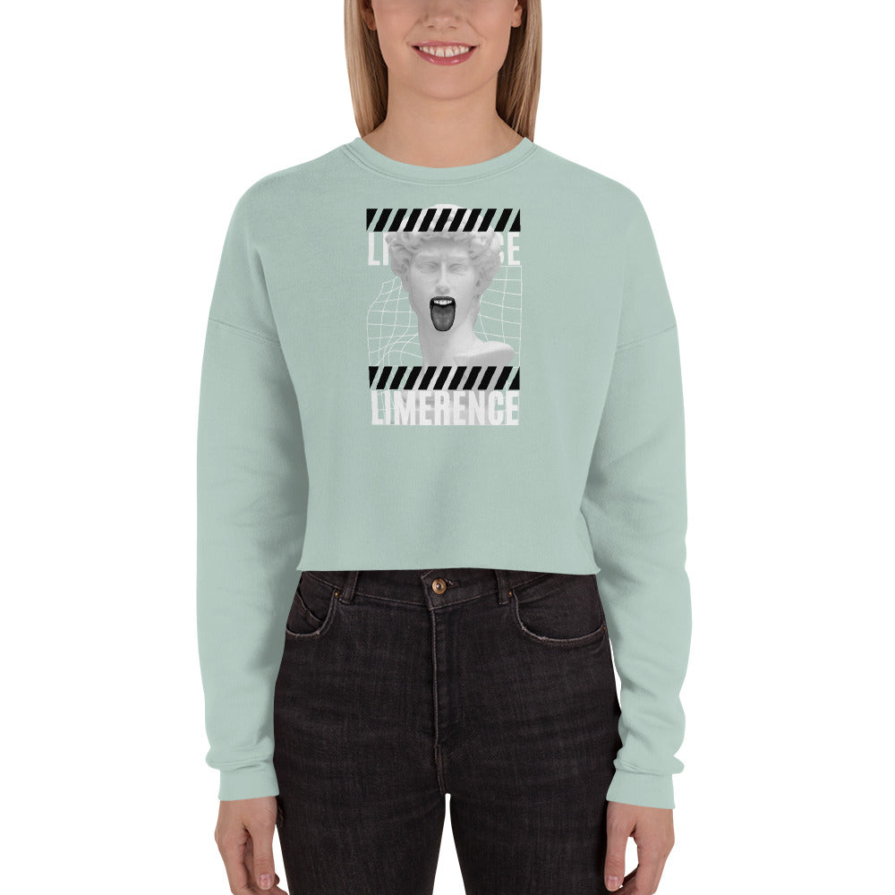 Limerence Women's Crop Sweatshirt - Dusty Blue - FLAKOUT