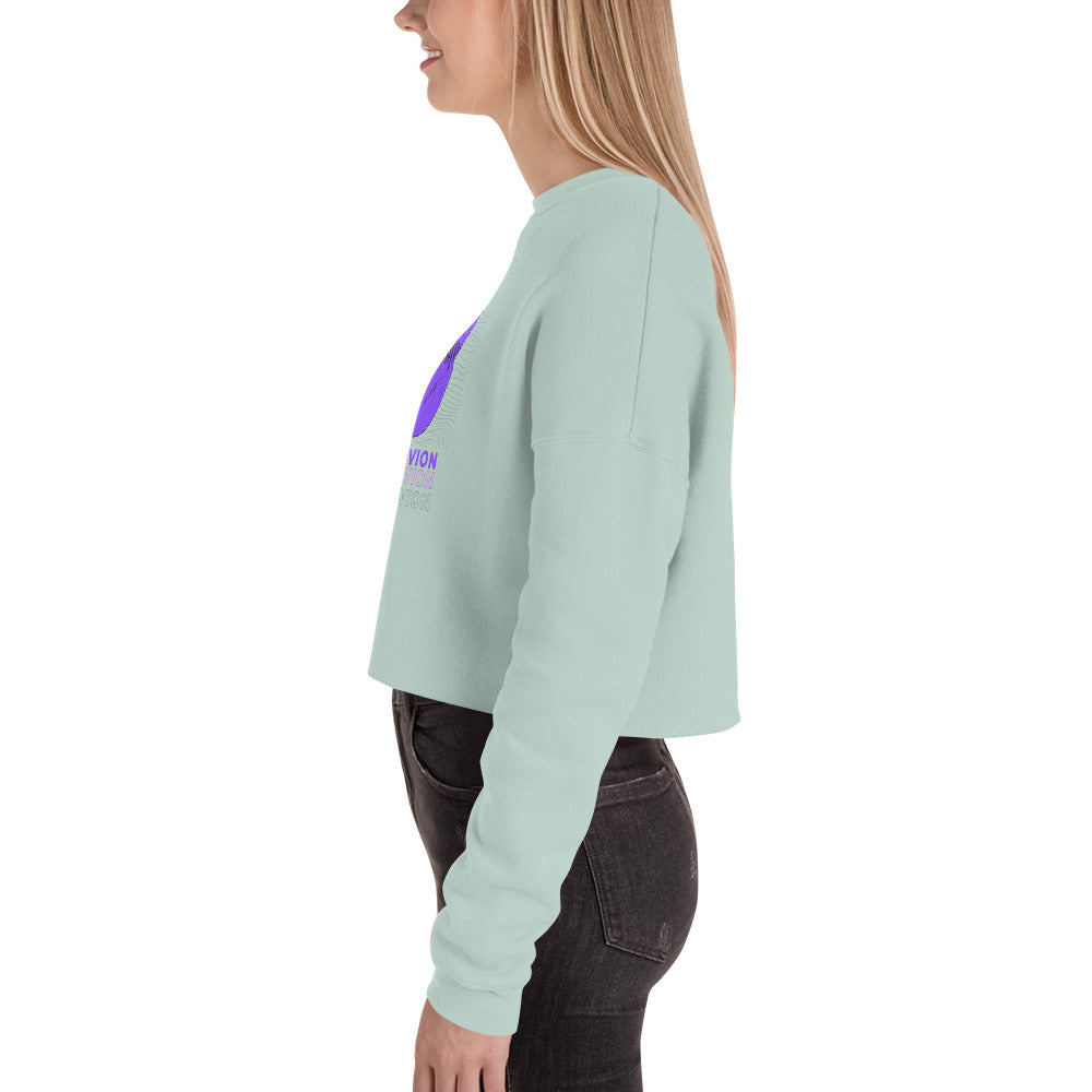 Violet Veil Of Oblivion Women's Crop Sweatshirt - Dusty Blue - FLAKOUT