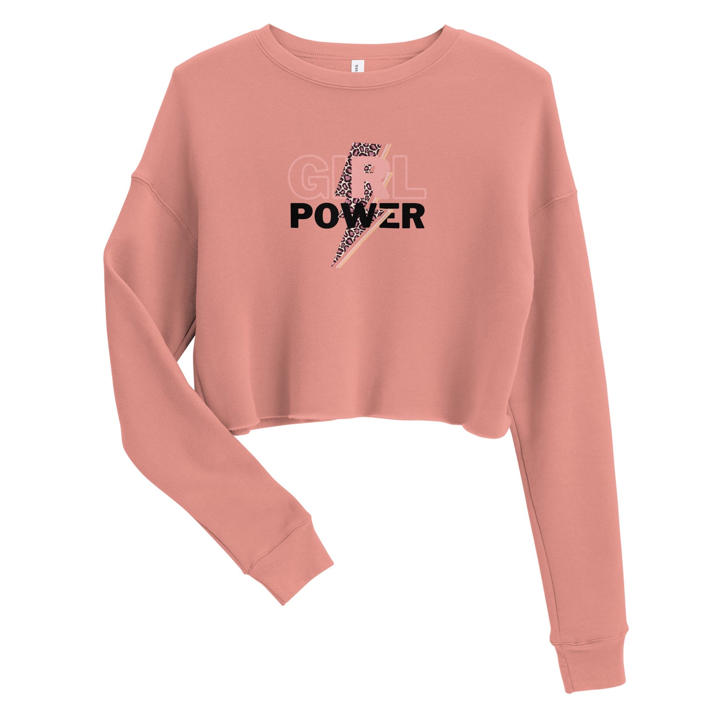 Queenly Girl Power Rebellion Women's Crop Sweatshirt - Mauve - FLAKOUT