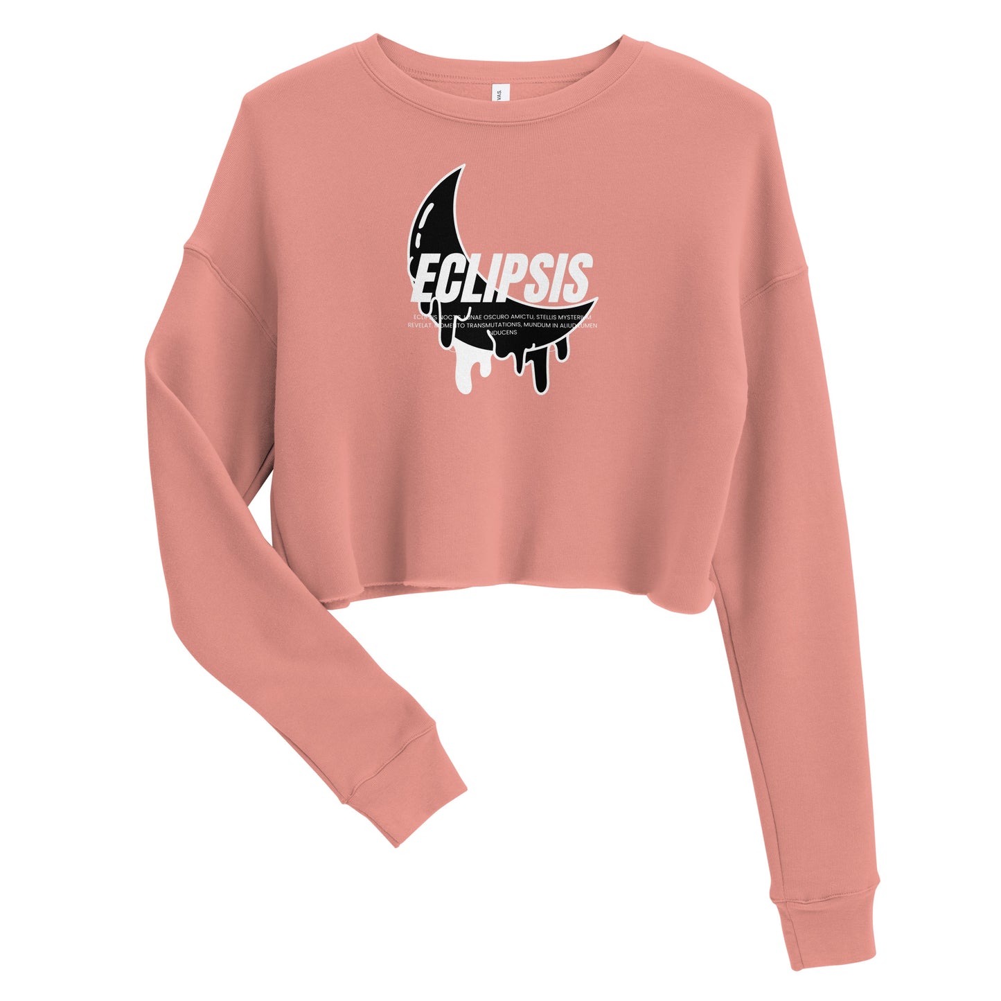 Lunar Eclipsis Women's Crop Sweatshirt - Mauve - FLAKOUT