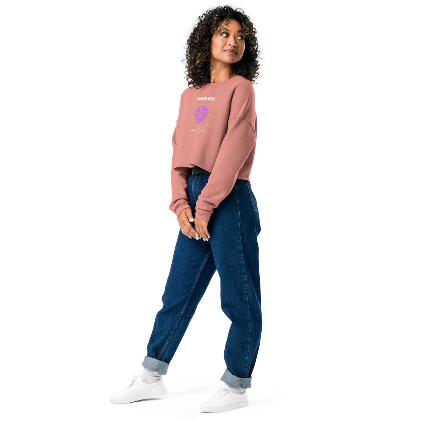 Nebuluxe Brilliance Women's Crop Sweatshirt - Mauve - FLAKOUT