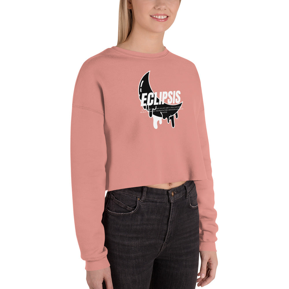 Lunar Eclipsis Women's Crop Sweatshirt - Mauve - FLAKOUT