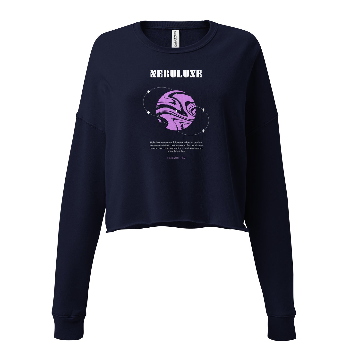 Nebuluxe Brilliance Women's Crop Sweatshirt - Navy - FLAKOUT