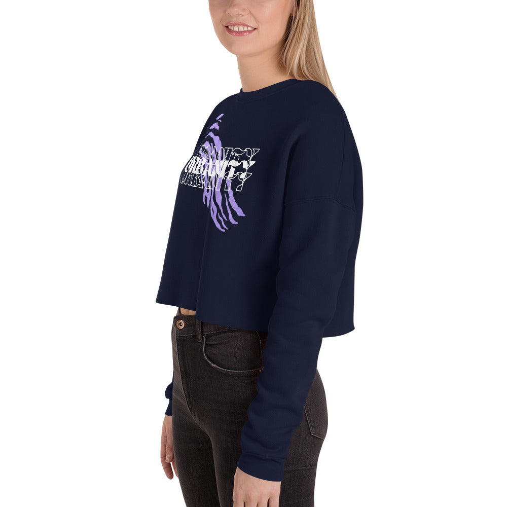 Streetwise Urbanity Women's Crop Sweatshirt - Navy - FLAKOUT