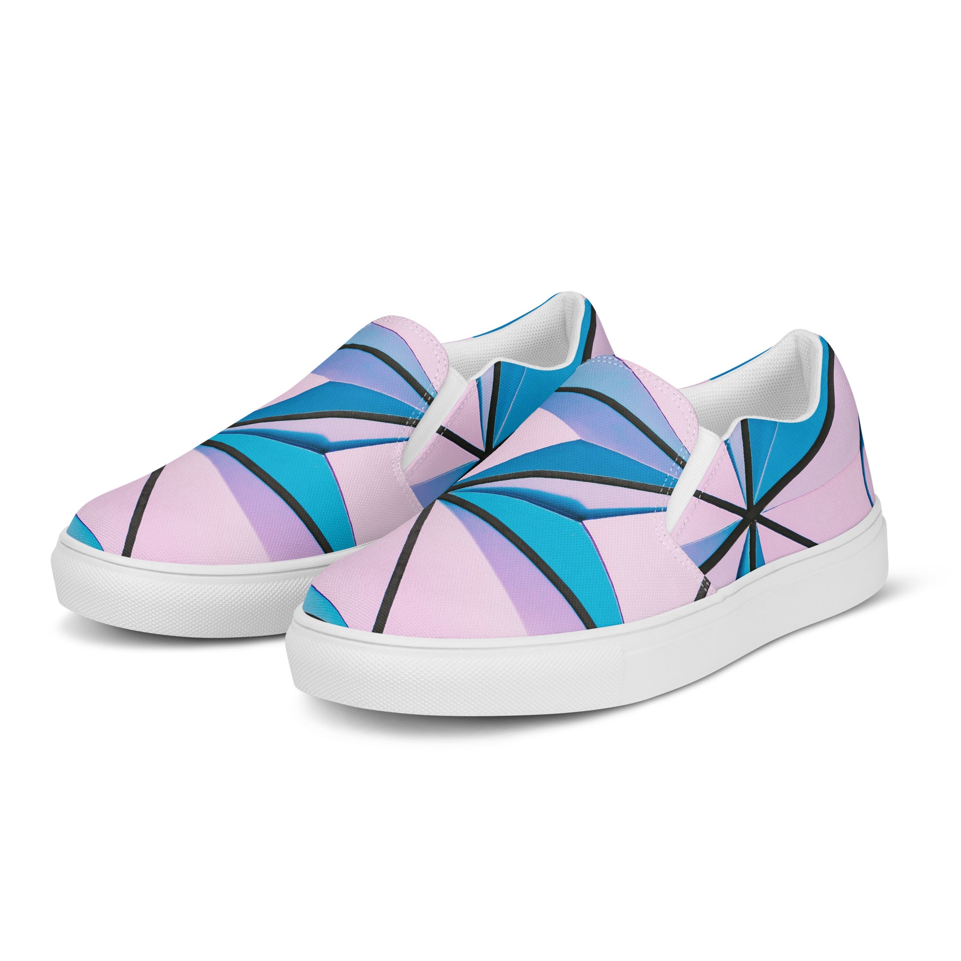 Lineage Of Angles Women's Slip-On Canvas Shoes - FLAKOUT