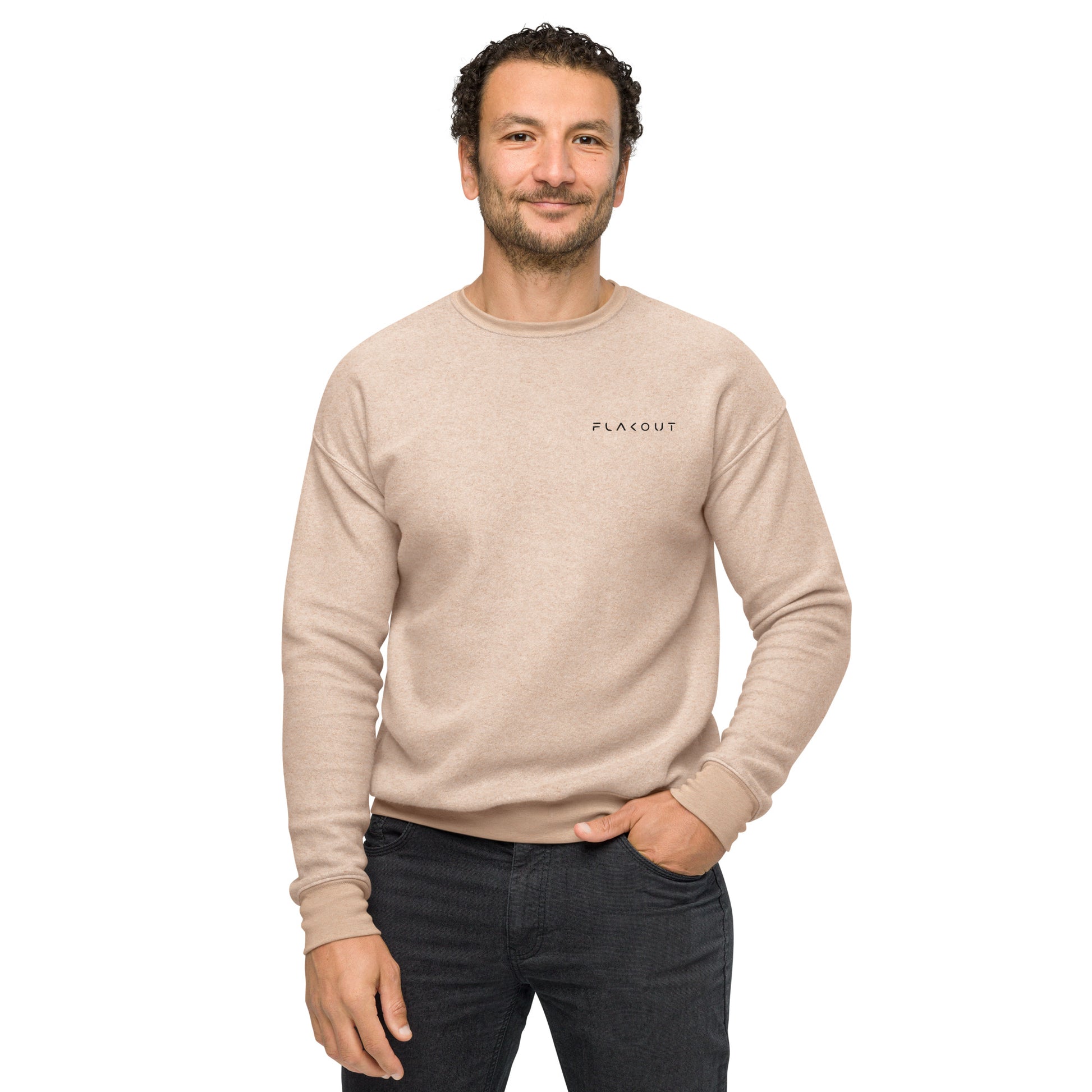 Sueded Fleece Sweatshirt Flakout Embroidered Logo - FLAKOUT