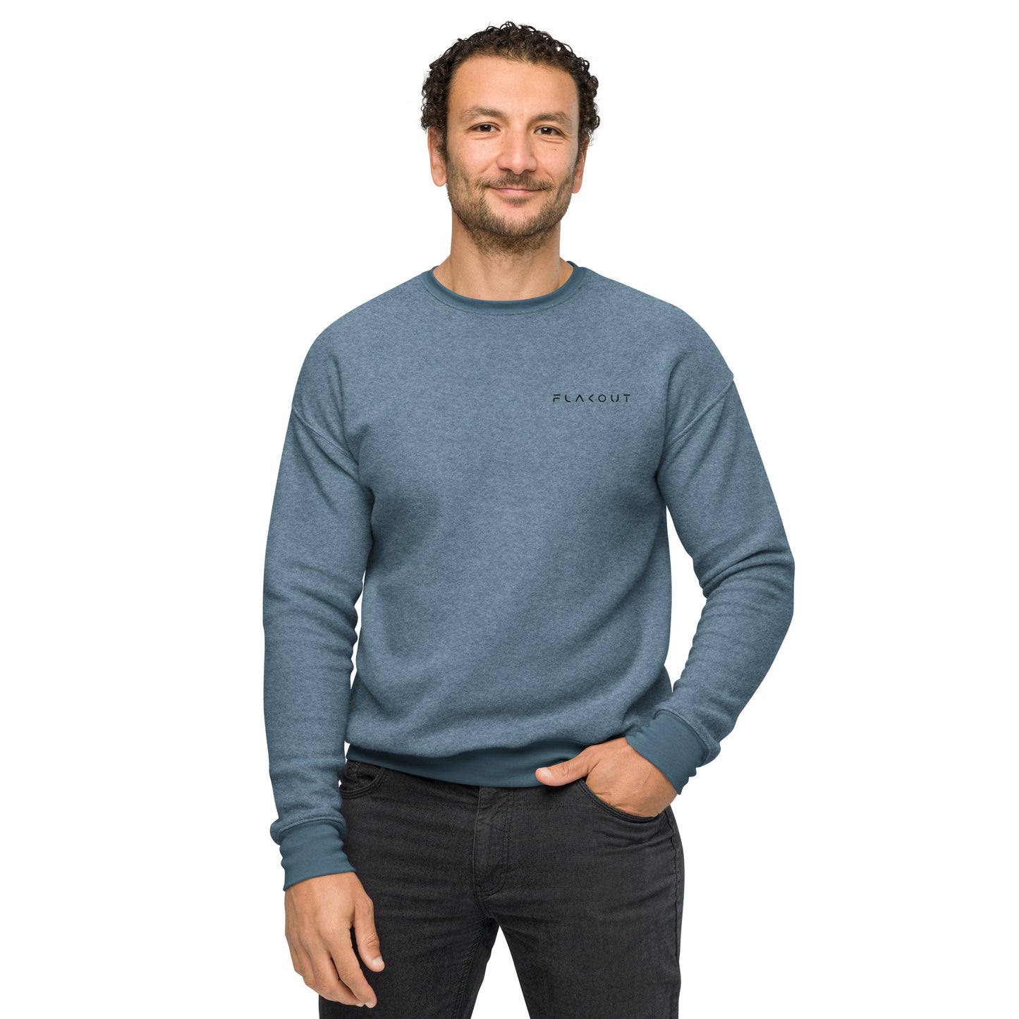 Sueded Fleece Sweatshirt Flakout Embroidered Logo - FLAKOUT